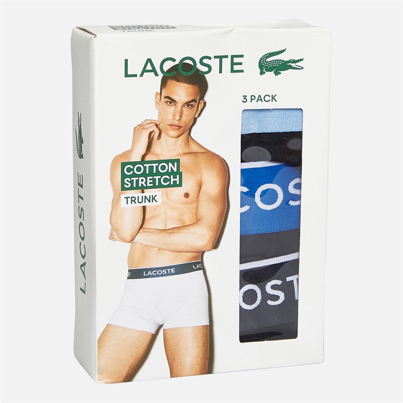 Lacoste Mens Three Pack Boxer Trunks Black/Marina-Overview-Graphite