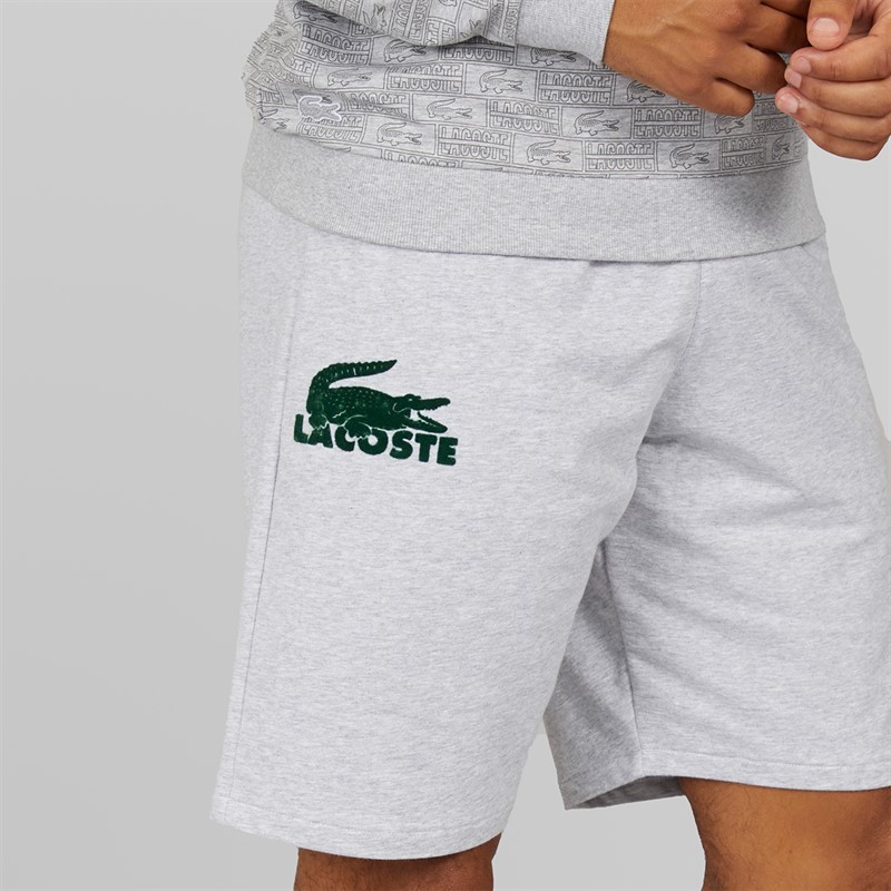 Lacoste Mens Lounge Shorts Silver Chine/Green