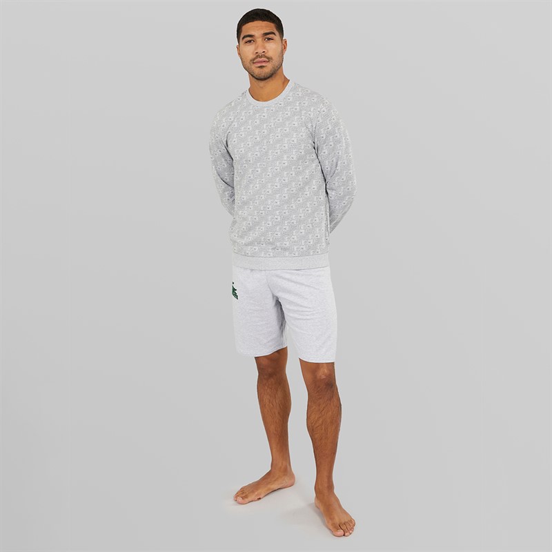 Lacoste Mens Lounge Shorts Silver Chine/Green