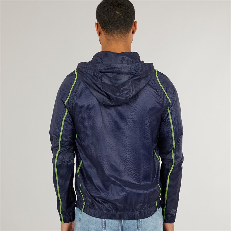 Lacoste Mens Roland Garros Windbreaker Navy Blue/Electric Yellow