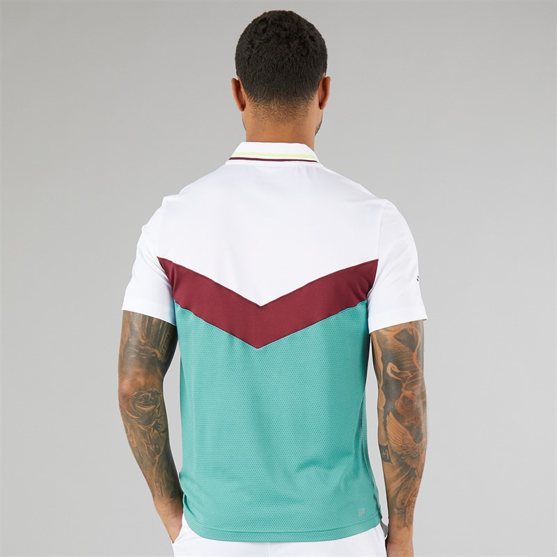 Lacoste Mens Short Sleeve Polo Shirt White/Limeira Zin Ocelle