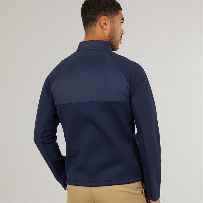 Lacoste Mens High Neck Quilted Jacket Navy Blue