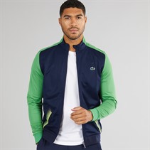 Lacoste Mens Ripstop Zip Up Sweatshirt Navy Blue/Tarragon