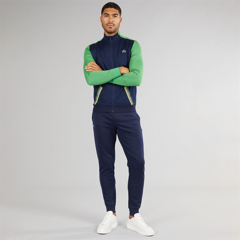 Lacoste Mens Ripstop Zip Up Sweatshirt Navy Blue/Tarragon