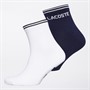 Lacoste Mens Two Pack Socks Navy Blue/White