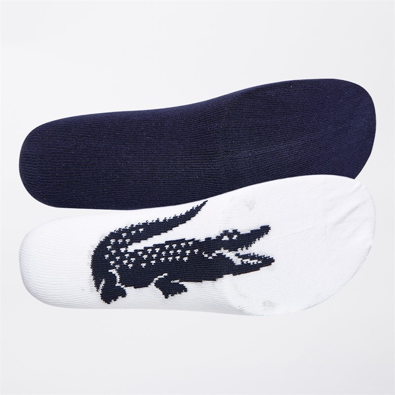 Lacoste Mens Two Pack Socks Navy Blue/White