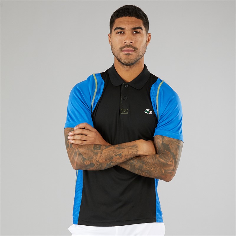 Lacoste Mens Short Sleeve Polo Shirt Black/Kingdom Lima