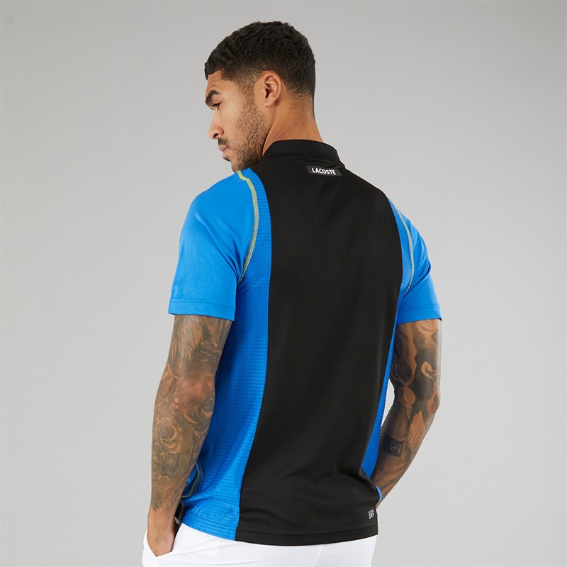 Lacoste Mens Short Sleeve Polo Shirt Black/Kingdom Lima