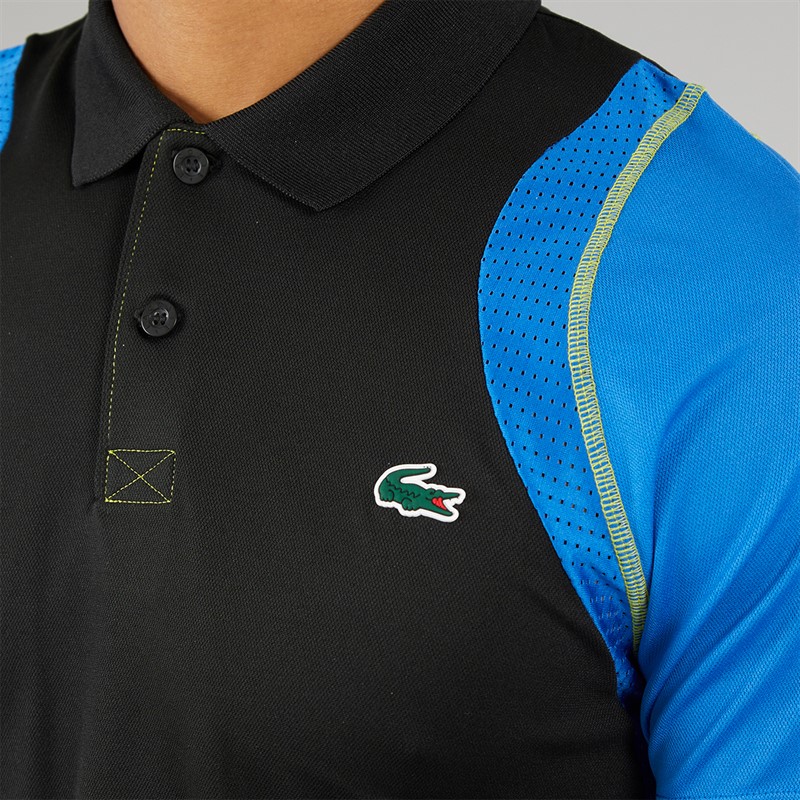 Lacoste Mens Short Sleeve Polo Shirt Black/Kingdom Lima