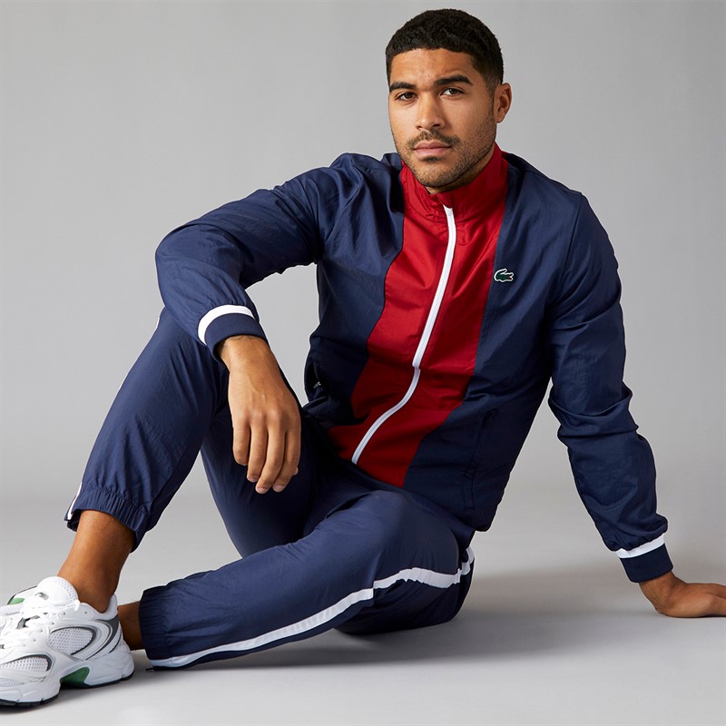 Lacoste Mens Tracksuit Navy Blue/Ora White