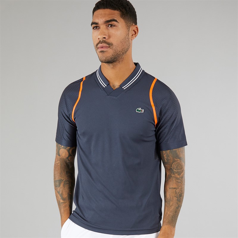 Lacoste Mens Short Sleeve Polo Shirt Blue Night