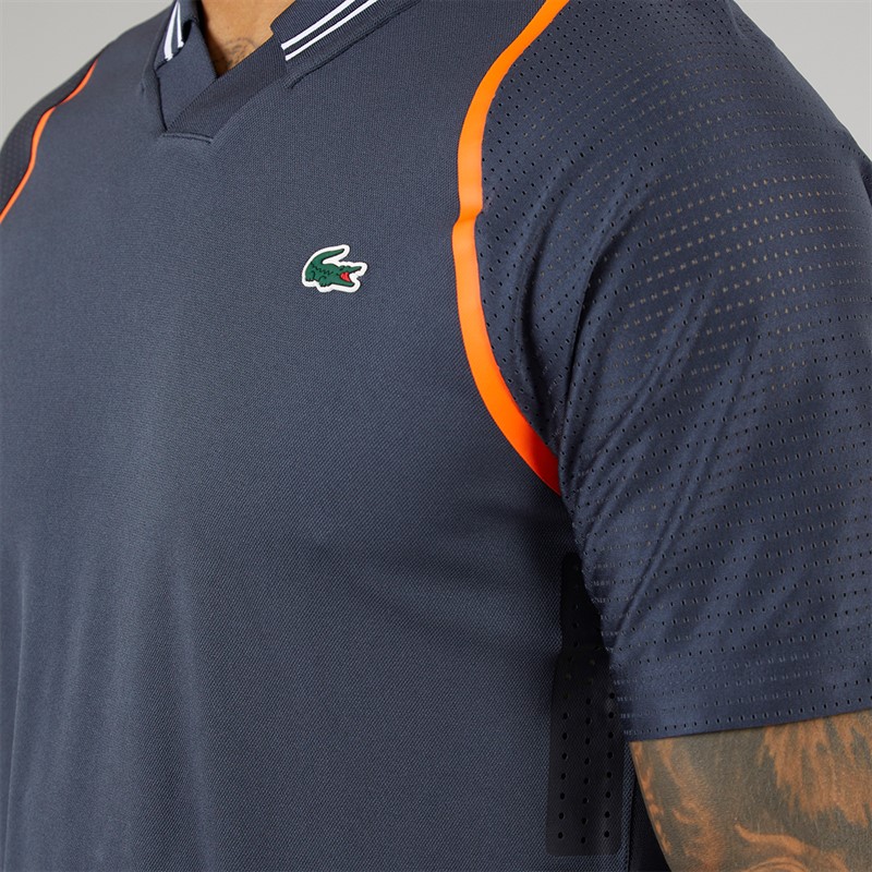 Lacoste Mens Short Sleeve Polo Shirt Blue Night