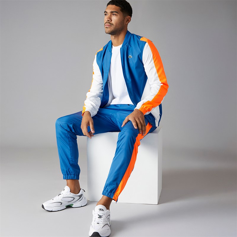 Lacoste Mens Tracksuit Kingdom/Flashy Orange Flo - Size S