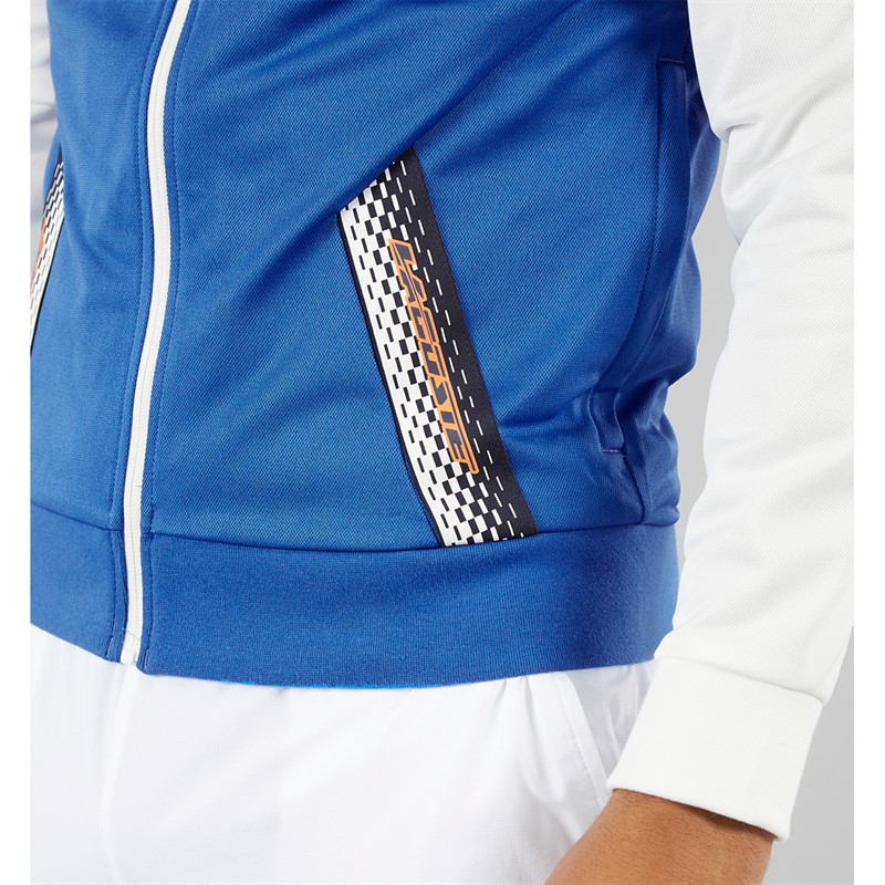 Lacoste Mens Ripstop Zip-Up Sweatshirt Kingdom/Flour