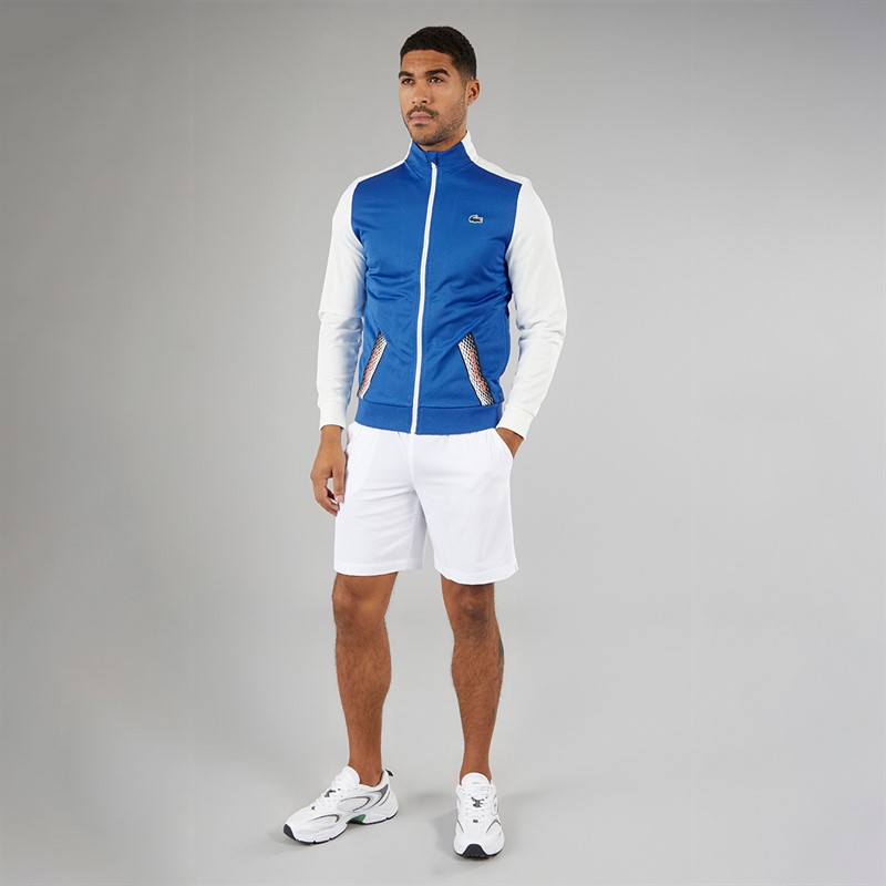 Lacoste Mens Ripstop Zip-Up Sweatshirt Kingdom/Flour