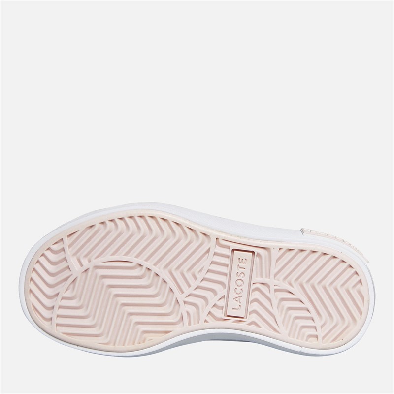 Lacoste Infant Girls Powercourt Trainers White/Light Pink