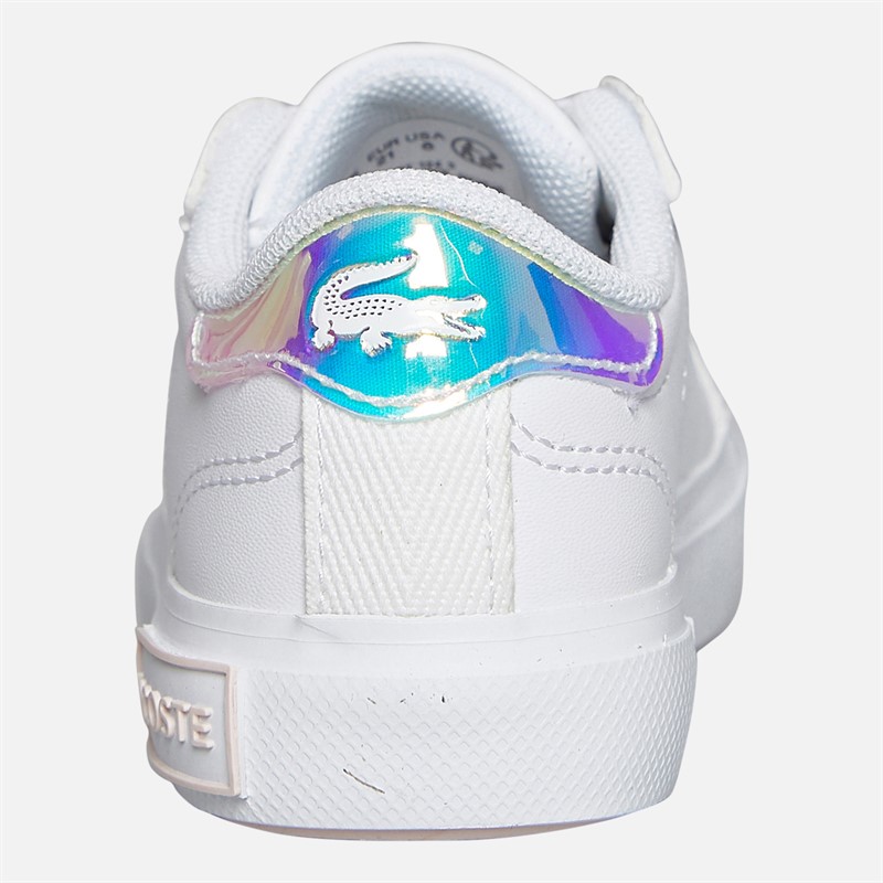 Lacoste Infant Girls Powercourt Trainers White/Light Pink
