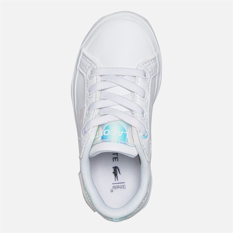 Lacoste Infant Girls Powercourt Trainers White/Light Pink