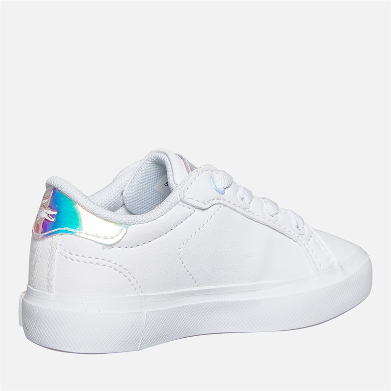 Lacoste Infant Girls Powercourt Trainers White/Light Pink