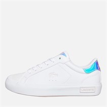 Lacoste Junior Girls Powercourt Trainers White/Light Pink