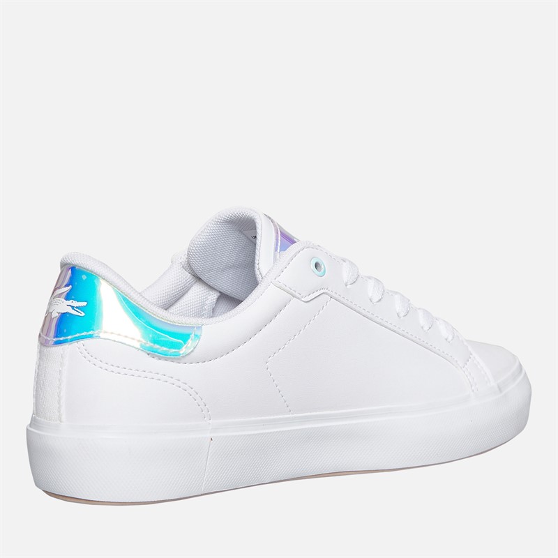 Lacoste Junior Girls Powercourt Trainers White/Light Pink