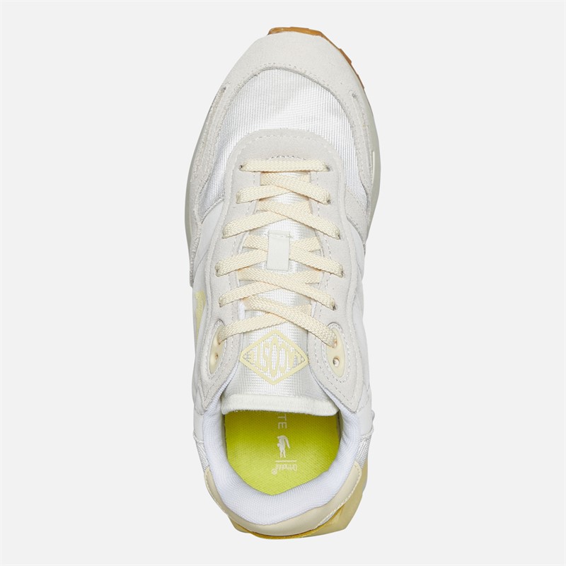 Lacoste Womens Partner Trainers Off White/Light Yellow