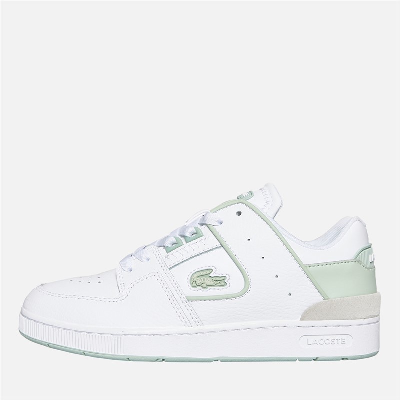 Lacoste Womens Court Cage Trainers White/Green - Size 6