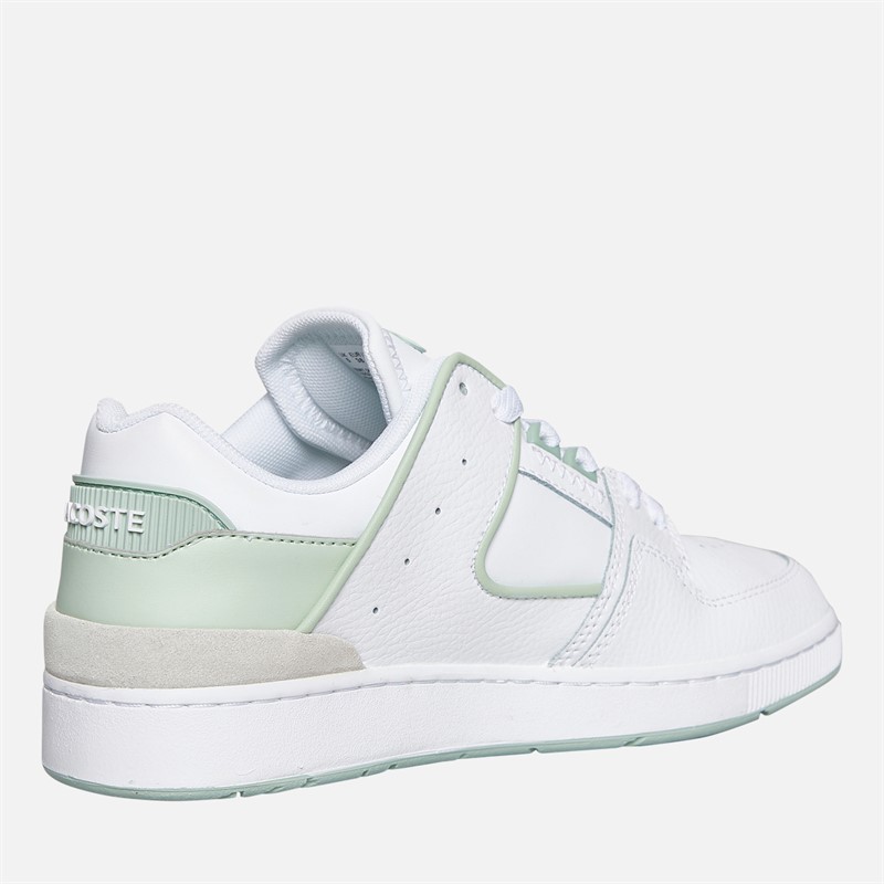 Lacoste Womens Court Cage Trainers White/Green