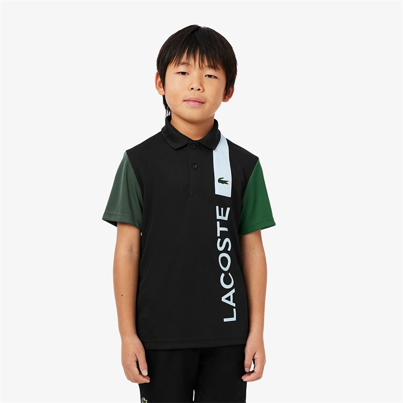 Lacoste Boys Polo Shirt Noir/Vert-Ruisseau