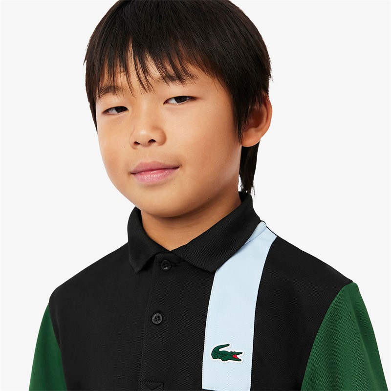 Lacoste Boys Polo Shirt Noir/Vert-Ruisseau