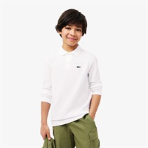 Lacoste Boys Long Sleeve Polo Shirt BLANC