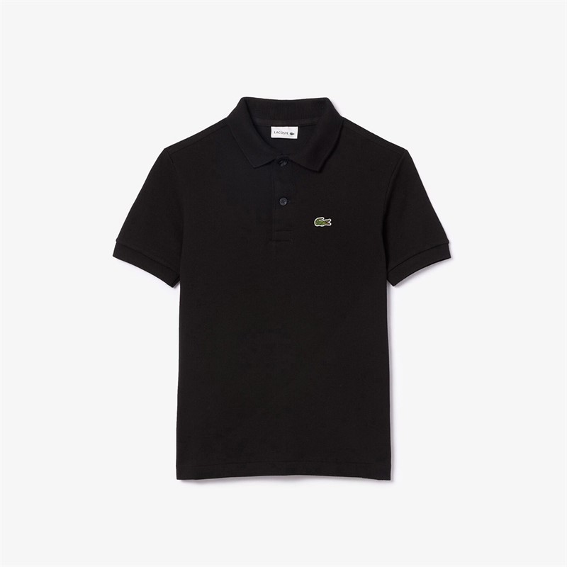 Lacoste Boys Polo Shirt NOIR pique - Size 16Y