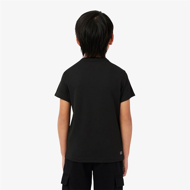 Lacoste Boys T-Shirt Noir/Vert/Ruisseau Noir/Vert-Ruisseau
