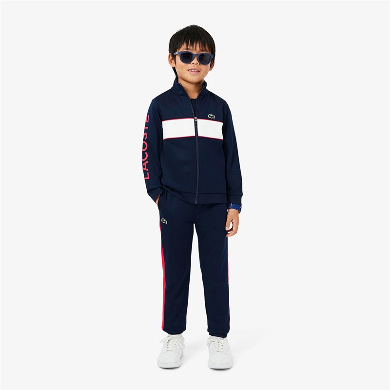 Lacoste Boys Tracksuit Marine/Blanc/Grenadine Marine/Blanc-Grenadine