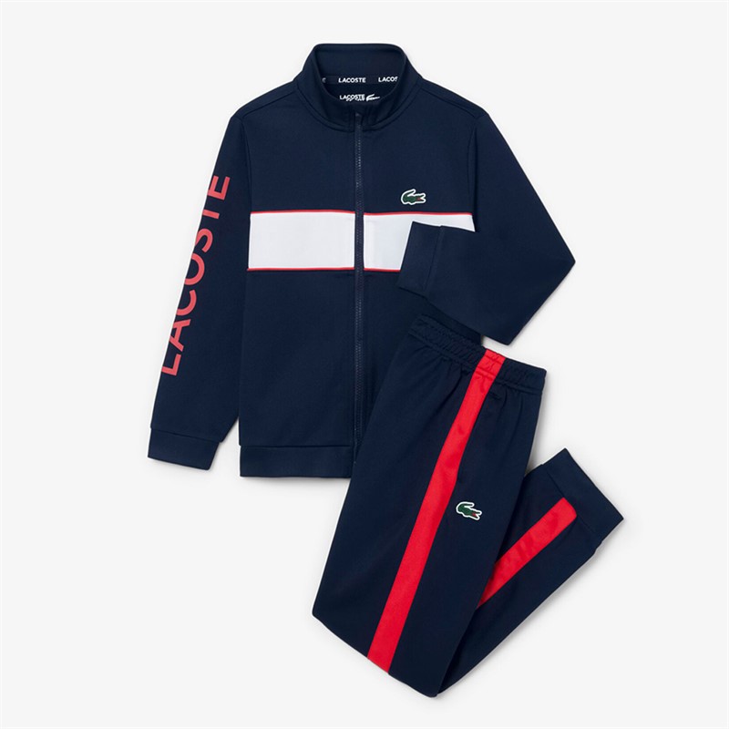 Lacoste Boys Tracksuit Marine/Blanc/Grenadine Marine/Blanc-Grenadine