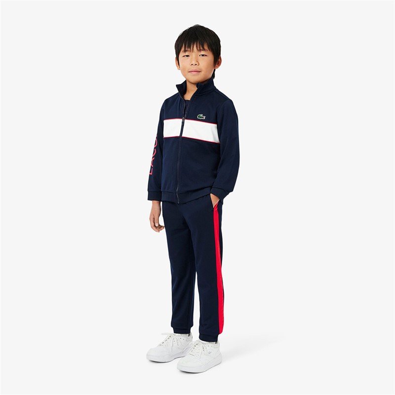 Lacoste Boys Tracksuit Marine/Blanc/Grenadine Marine/Blanc-Grenadine