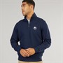 Lacoste Mens Quarter Zip Sweatshirt Navy Blue