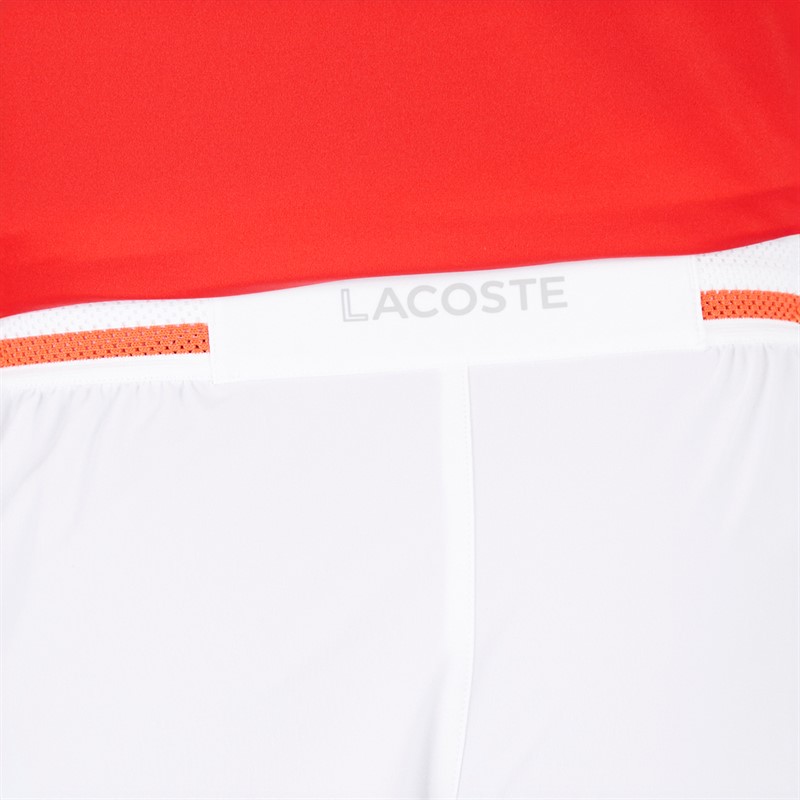 Lacoste Mens Shorts White/Mango Tree Red