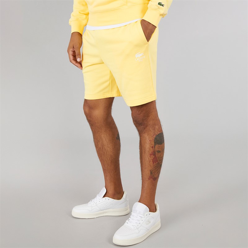 Lacoste Mens Fleece Shorts Yellow - Size XXS