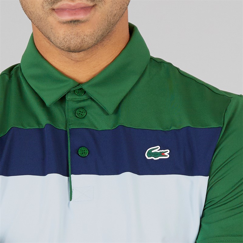 Lacoste Mens Polo Shirt Green/Rill Navy Blue