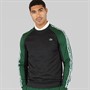 Lacoste Mens Colour Block Stripe Sweatshirt Black/Green