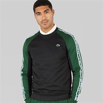 Lacoste Mens Colour Block Stripe Sweatshirt Black/Green