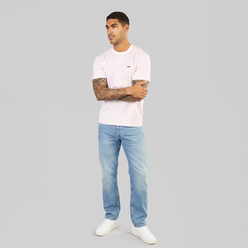 Lacoste Mens T-Shirt White/Flamingo