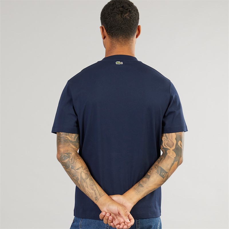 Lacoste Mens Lacoste Print T-Shirt Navy Blue