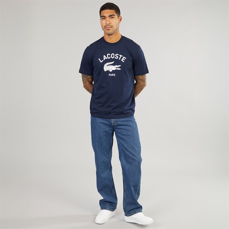 Lacoste Mens Lacoste Print T-Shirt Navy Blue