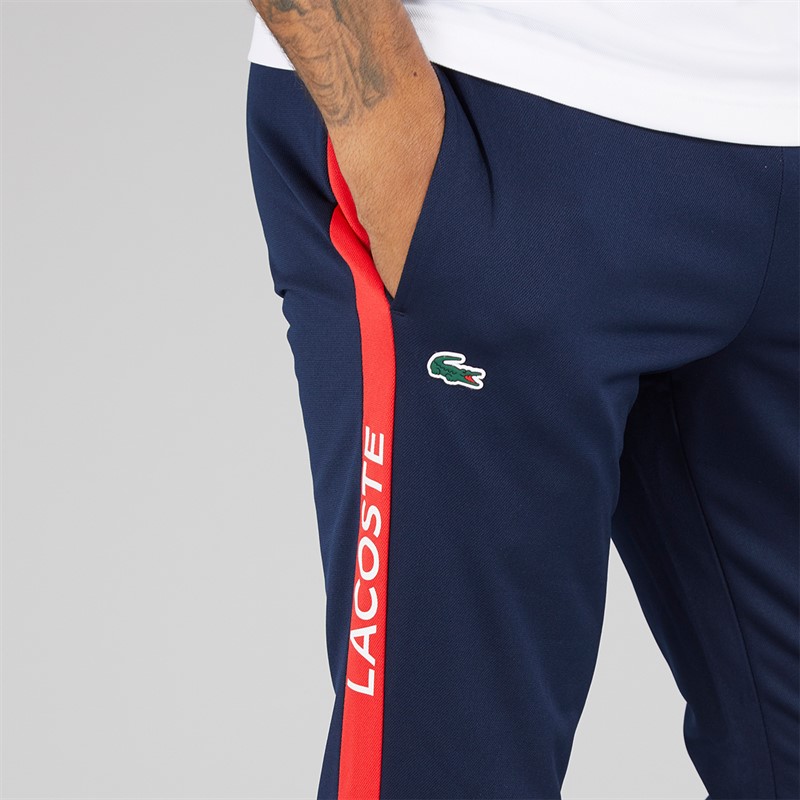 Lacoste Mens Logo Joggers Navy Blue/Grenadine