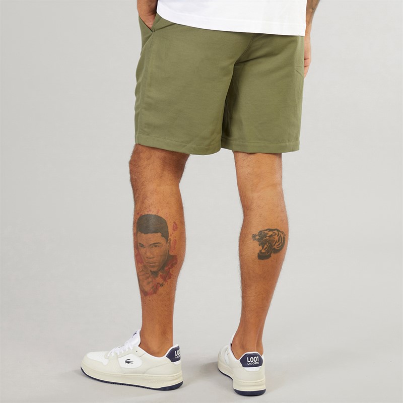 Lacoste Mens Linen Blend Shorts Khaki