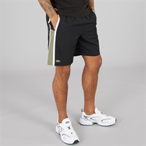 Lacoste Mens Colour Block Stripe Shorts Black/Khaki White
