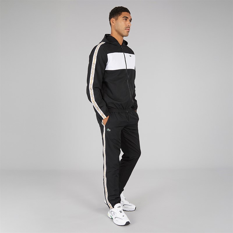 Lacoste Mens Colour Block Stripe Jacket Black/White