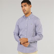 Lacoste Mens Checked Shirt White/Navy Blue